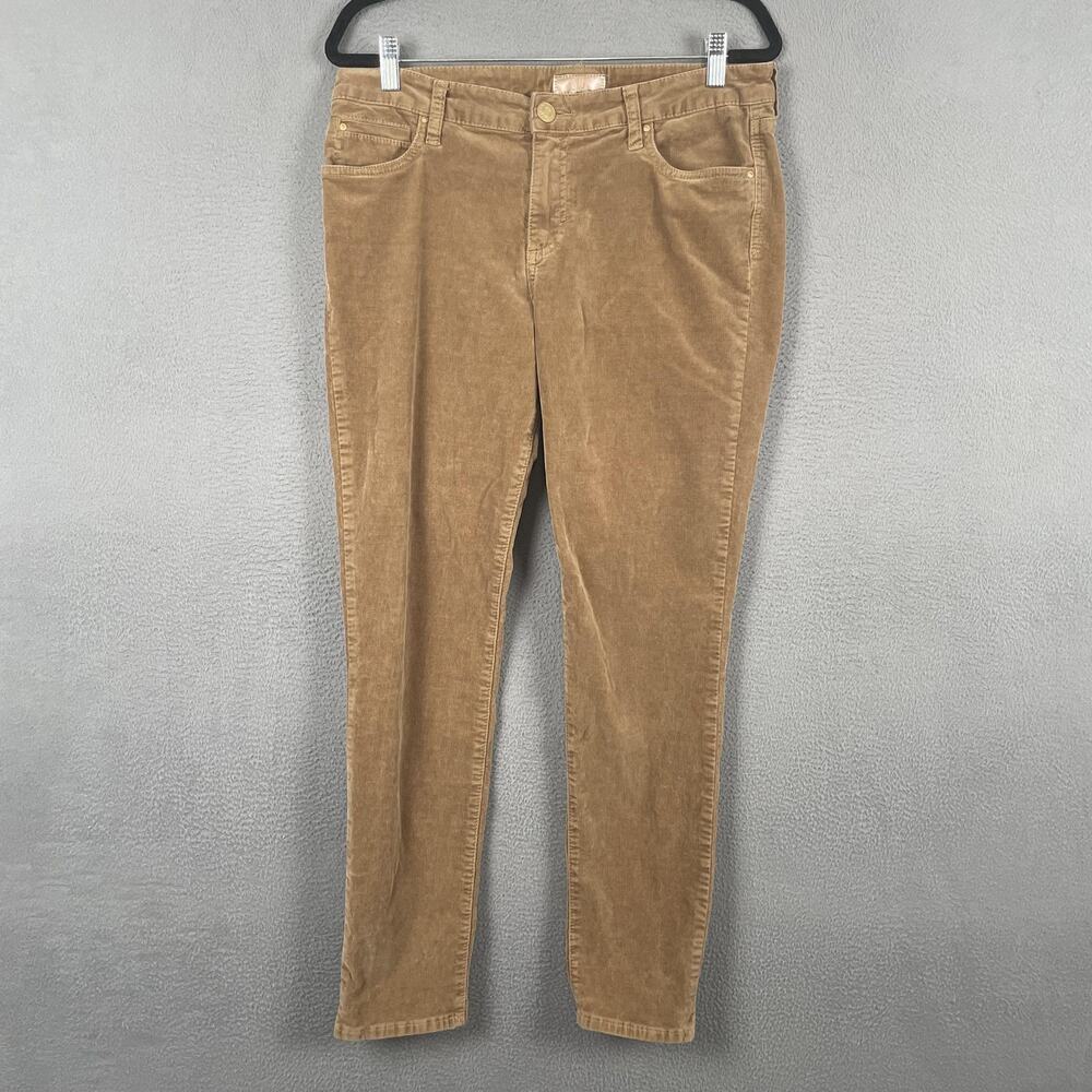 KUT From The Kloth Pants Womens 12 Brown Diana Skinny Corduroy Pockets